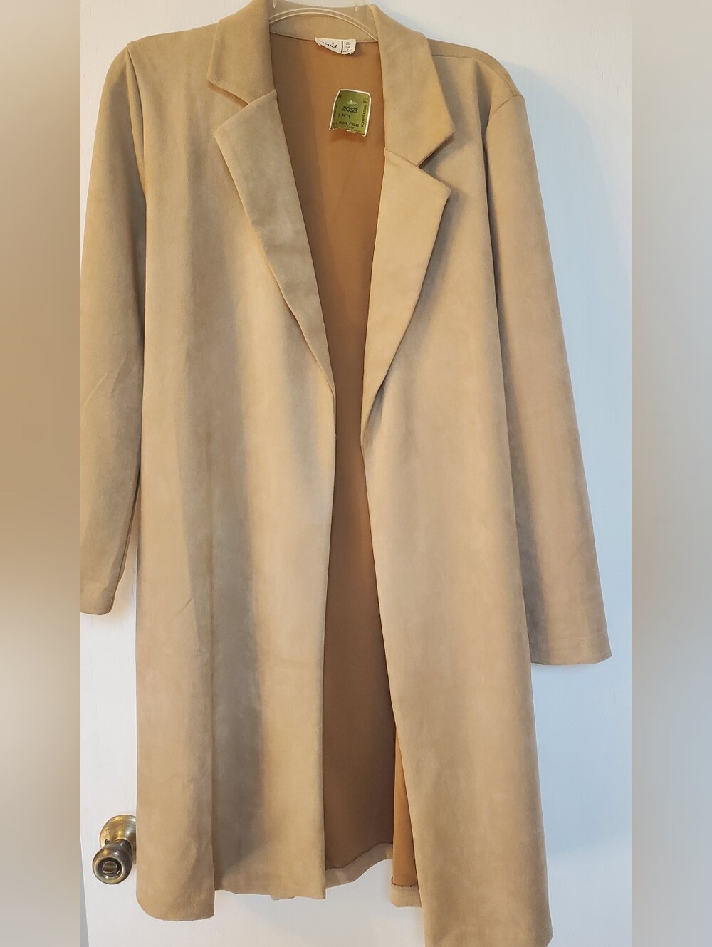 Women’s Long Open Front Coat - Beige